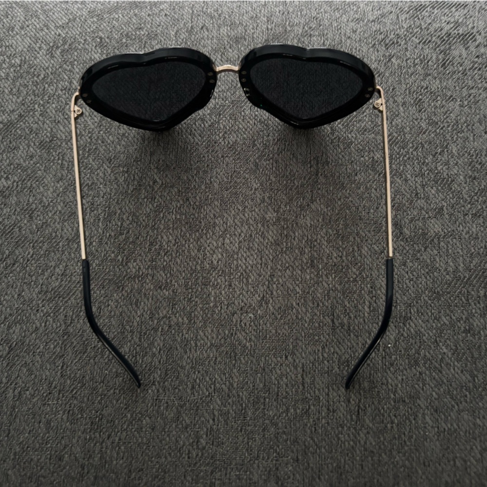 Black Heart Sunglasses with Gold Arms | Retro Chic | Statement Sunnies